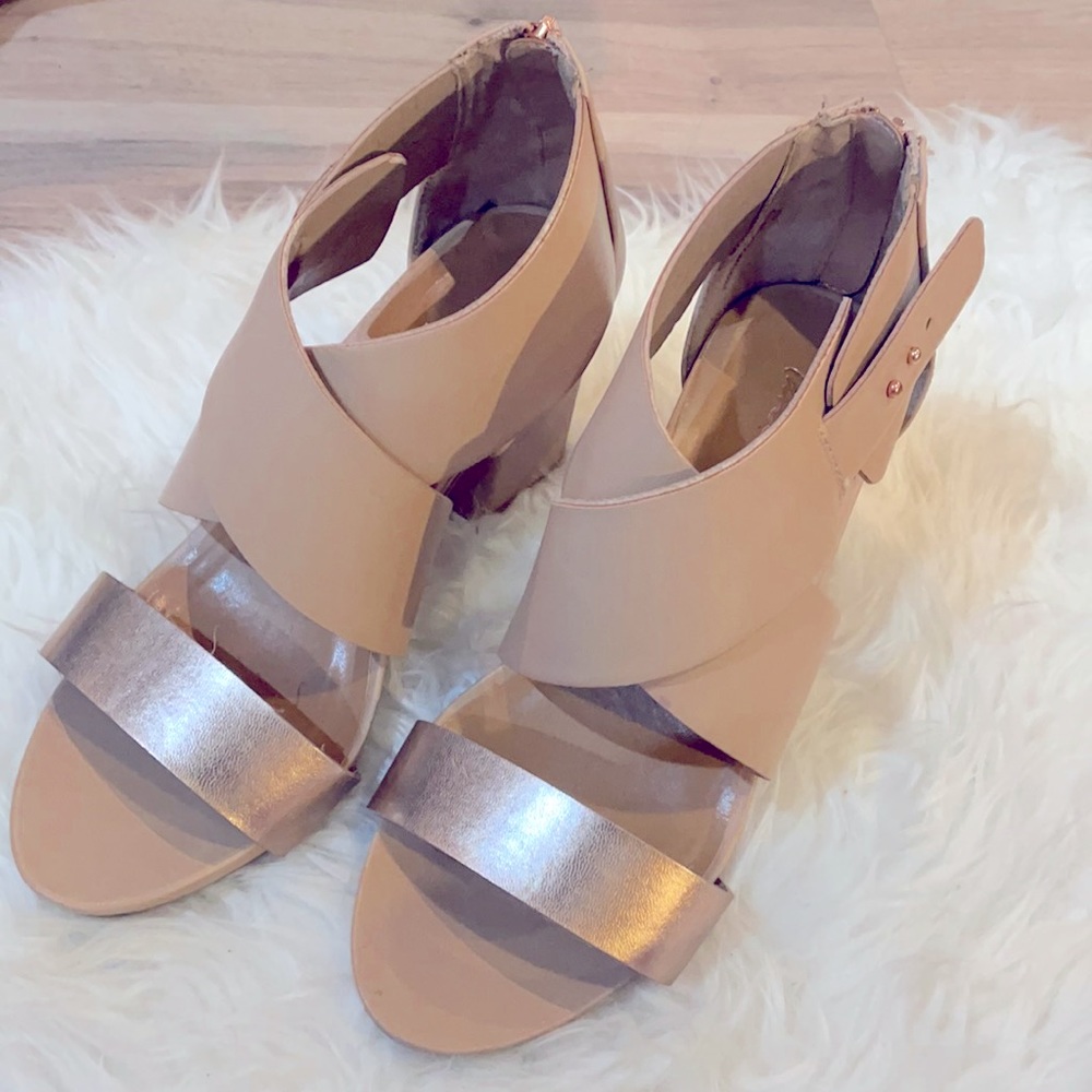 Lane Bryant block heel tan 3 inches shoes 11w